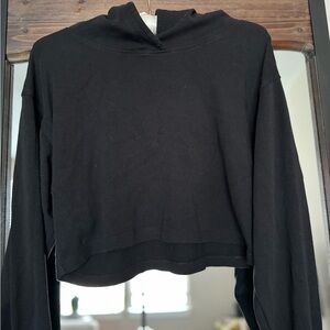 Black Activewear Cropped Hoodie for Women